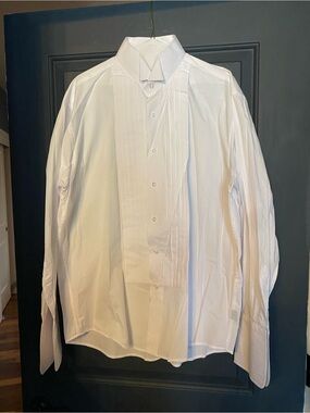 Alexander Julian White Pleated Front Dress Shirt